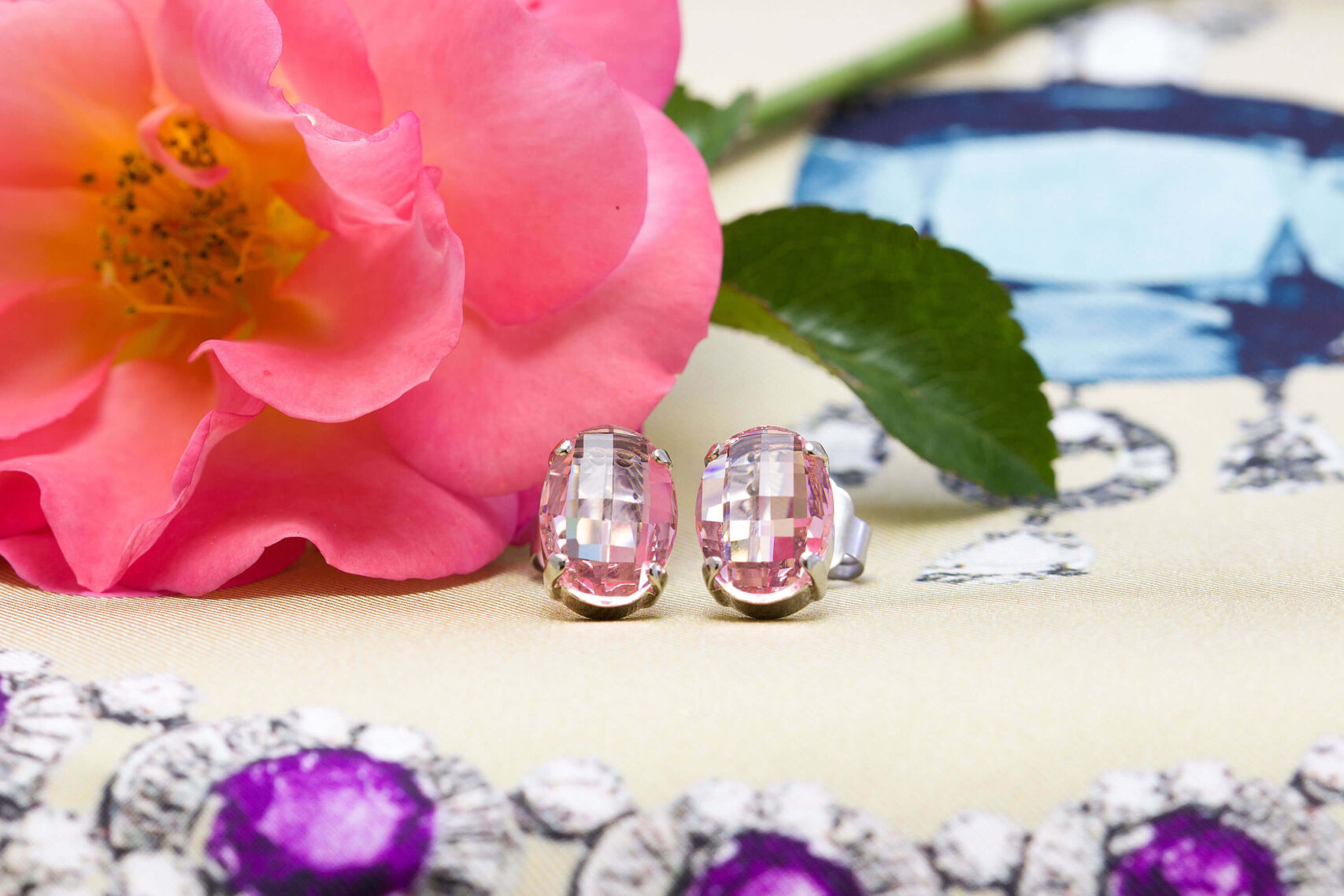 Oval Swarovski Crystal Studs - 14mm x 10mm
