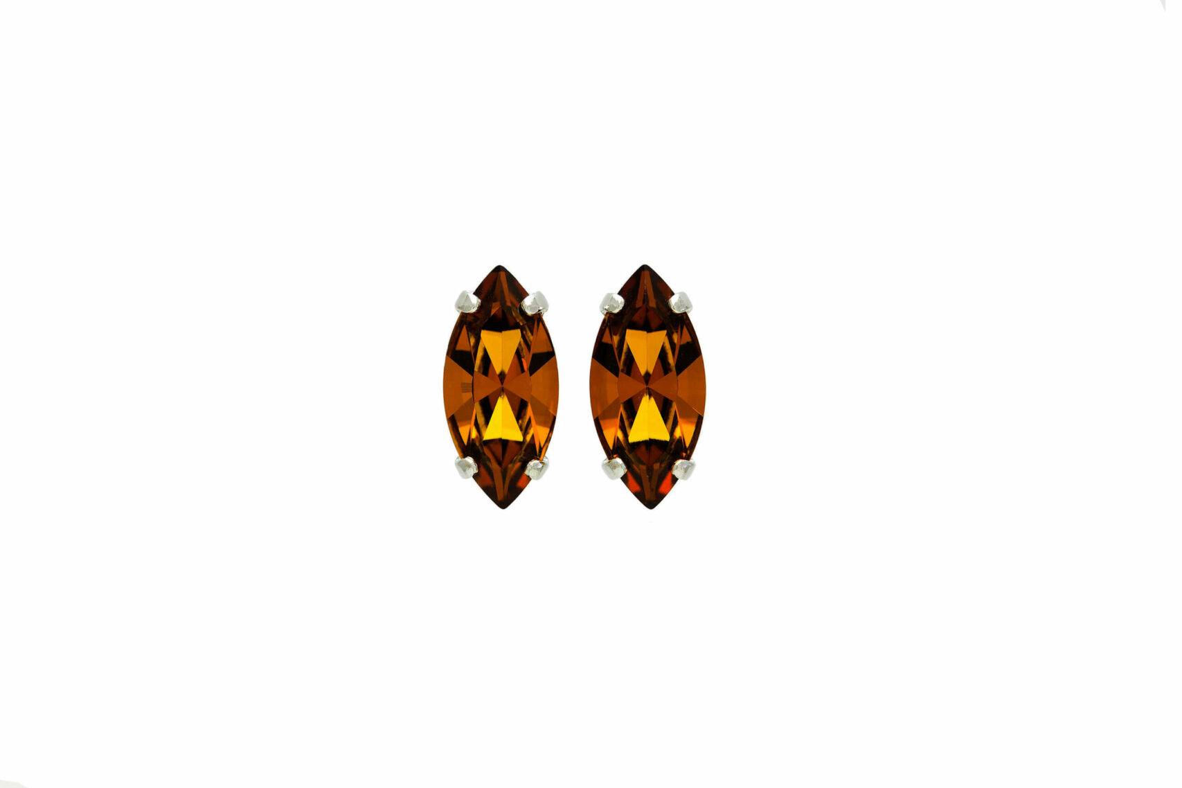 "Leaf" Crystal Studs - 15mm x 7mm