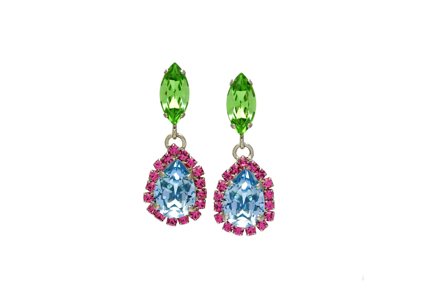 Swarovski "Foglia & Pera-Goccia" Earrings, with Small-Crystals detail