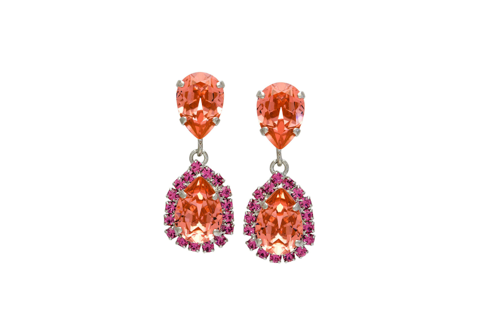 Swarovski "Pera-Goccia" Earrings, with Small-Crystals Detail